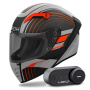 Casque Integral Airoh Connor Achieve Orange Matt + Kit Bluetooth Lokui K30
