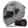 Casque Integral Airoh Connor Color Cement Grey + Kit Bluetooth 5S Solo