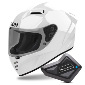 Integral Airoh Connor Color White + Kit Bluetooth BT Mini