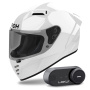 Casque Integral Airoh Connor Color White + Kit Bluetooth Lokui K30