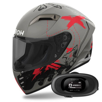 Integral Airoh Connor Desperados Orange Matt + Kit bluetooth 5R Lite Solo