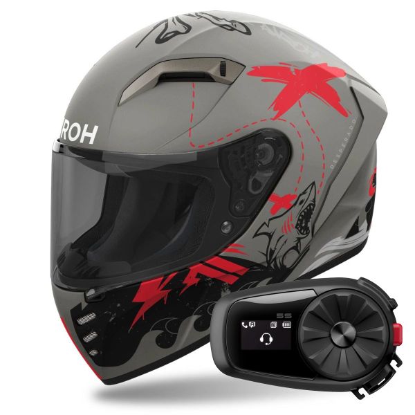 Integral Airoh Connor Desperados Orange Matt + Kit Bluetooth 5S Solo