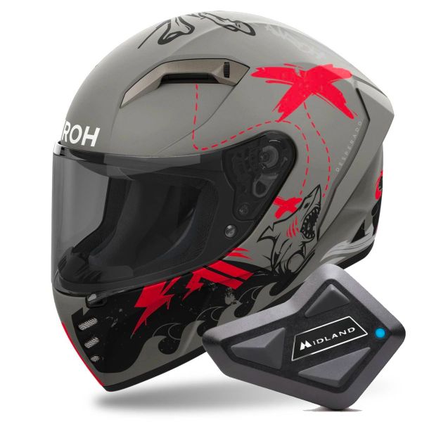 Integral Airoh Connor Desperados Orange Matt + Kit Bluetooth BT Mini