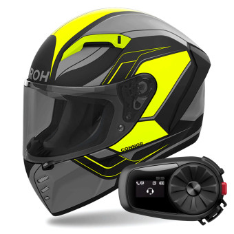 Integral Airoh Connor Dunk Yellow Matt + Kit Bluetooth 5S Solo