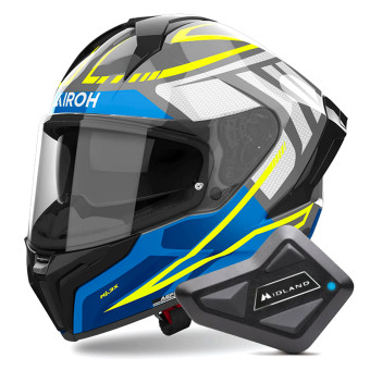 Integral Airoh Matryx Rider Blue + Kit Bluetooth BT Mini Single