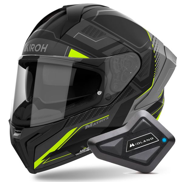 Integral Airoh Matryx Rocket Yellow Matt + Kit Bluetooth BT Mini