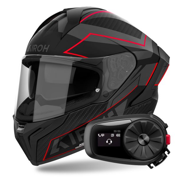 Integral Airoh Matryx Sentinel Red Matt + Kit Bluetooth 5S Solo