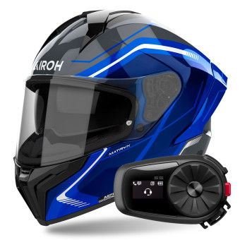 Integral Airoh Matryx Wide Blue + Kit Bluetooth 5S Solo