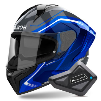 Integral Airoh Matryx Wide Blue + Kit Bluetooth BT Mini