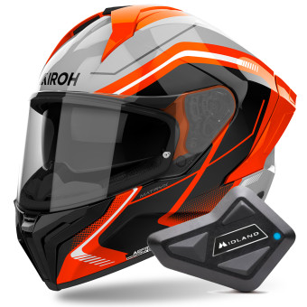 Integral Airoh Matryx Wide Orange + Kit Bluetooth BT Mini