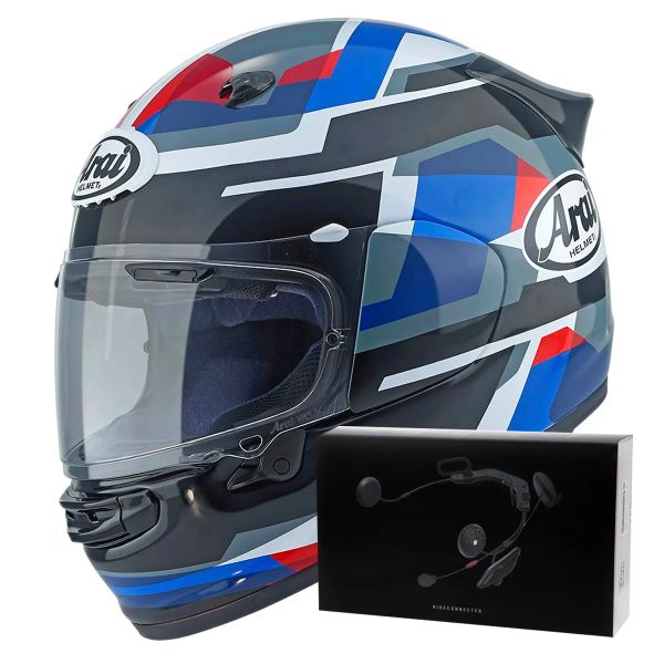 Integral Arai Quantic Abstract Blue White Black + Kit bluetooth ACS10 Integral Arai Quantic Abstract Blue White Black + Kit bluetooth ACS10