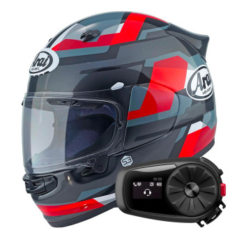 Integral Arai Quantic Abstract Red Grey Black + Kit Bluetooth 5S Solo