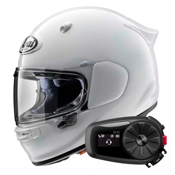 Integral Arai Quantic Diamond White + Kit Bluetooth 5S Solo Integral Arai Quantic Diamond White + Kit Bluetooth 5S Solo