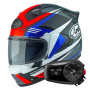 Casque Integral Arai Quantic Mark Red Blue Black + Kit Bluetooth 5S Solo