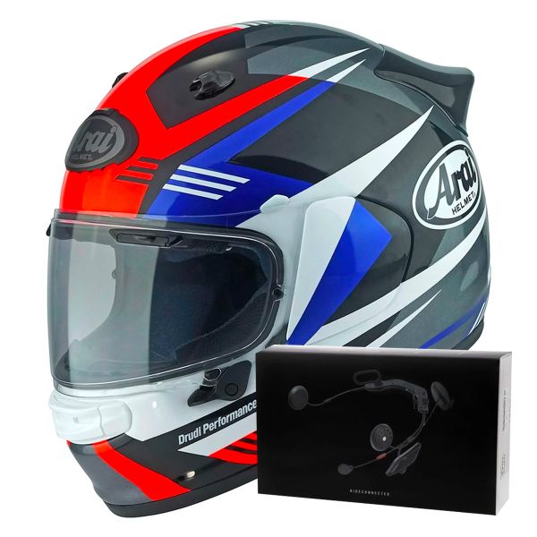Integral Arai Quantic Mark Red Blue Black + Kit bluetooth ACS10 Integral Arai Quantic Mark Red Blue Black + Kit bluetooth ACS10