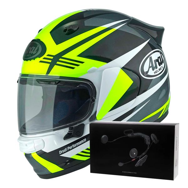 Integral Arai Quantic Mark Yellow White Black + Kit bluetooth ACS10