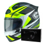 Casque Integral Arai Quantic Mark Yellow White Black + Kit bluetooth ACS10
