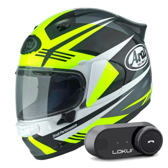 Integral Arai Quantic Mark Yellow White Black + Kit Bluetooth Lokui K30