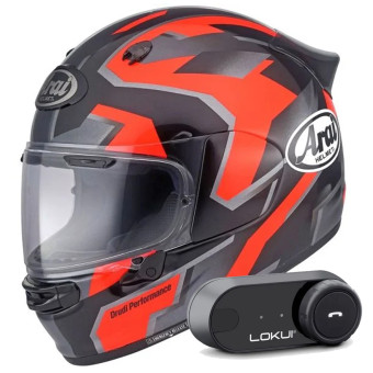 Integral Arai Quantic Robotic Red + Kit Bluetooth Lokui K30
