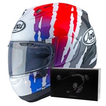 Integral Arai RX-7V Evo Blade Red White Blue + Kit bluetooth ACS10