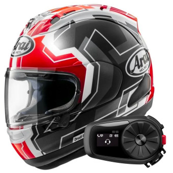 Integral Arai RX-7V Evo JR65 Red + Kit Bluetooth 5S Solo