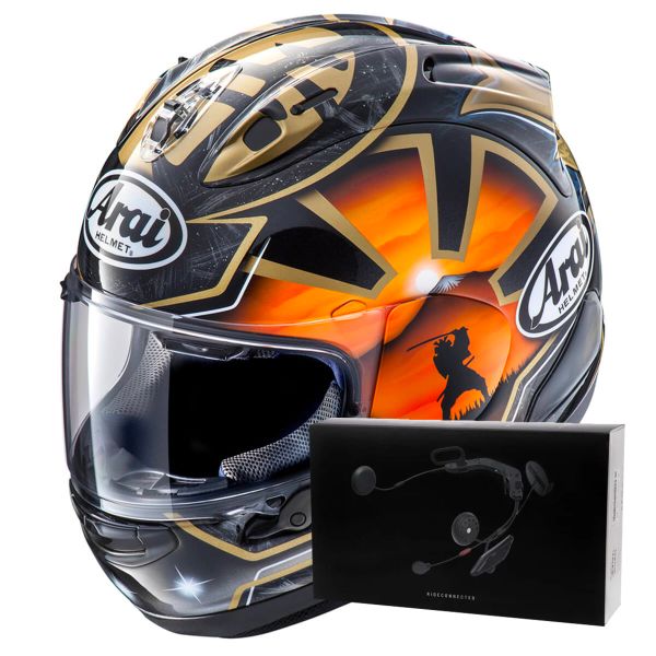 Integral Arai RX-7V Evo Pedrosa Spirit Gold + Kit bluetooth ACS10