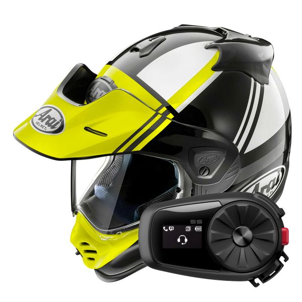 Integral Arai Tour-X5 Cosmic Neon Yellow White Black + Kit Bluetooth 5S Solo Integral Arai Tour-X5 Cosmic Neon Yellow White Black + Kit Bluetooth 5S Solo