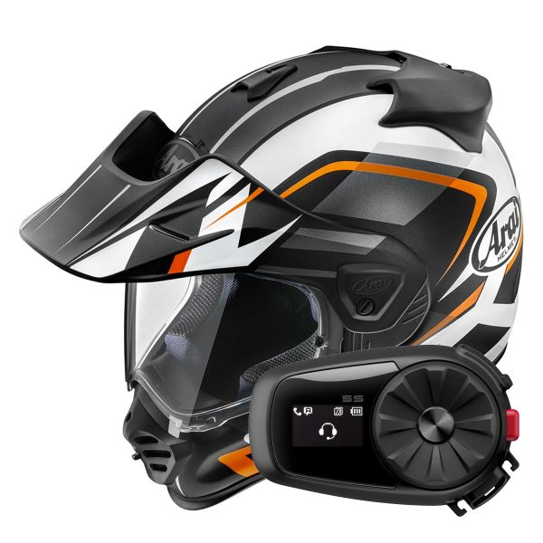 Integral Arai Tour-X5 Discovery Orange Black White + Kit Bluetooth 5S Solo