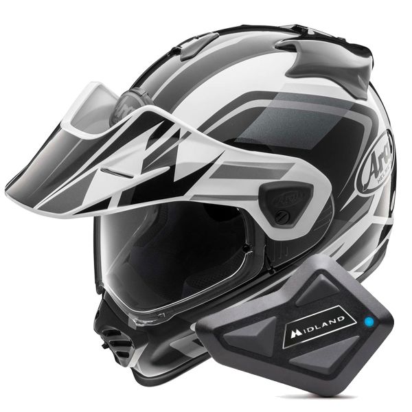 Integral Arai Tour-X5 Discovery White Grey Black + Kit Bluetooth BT Mini