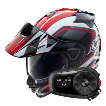 Integral Arai Tour-X5 Discovery White Red Black + Kit Bluetooth 5S Solo