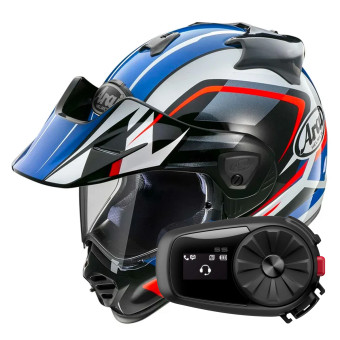 Integral Arai Tour-X5 Discovery White Red Blue + Kit Bluetooth 5S Solo