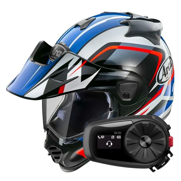 Integral Arai Tour-X5 Discovery White Red Blue + Kit Bluetooth 5S Solo Integral Arai Tour-X5 Discovery White Red Blue + Kit Bluetooth 5S Solo