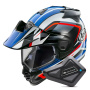 Casque Integral Arai Tour-X5 Discovery White Red Blue + Kit Bluetooth BT Mini