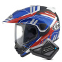 Casque Integral Arai Tour-X5 Trail Blue White Red + Kit Bluetooth BT Mini