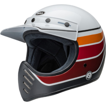 Casque Integral Bell Moto-3 RSD Saddleback Satin Gloss White Black