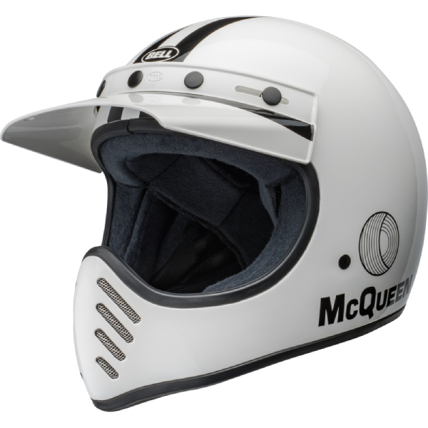 Integral Bell Moto-3 Steve Mcqueen Stripes White Black