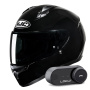 Casque Integral HJC C10 Black + Kit Bluetooth Lokui K30