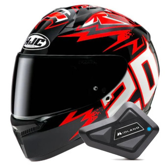 Integral HJC C10 Diablo Mask Quartararo + Kit Bluetooth BT Mini