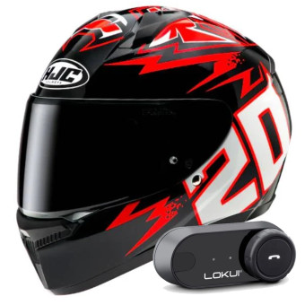 Integral HJC C10 Diablo Mask Quartararo + Kit Bluetooth Lokui K30