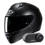 Casque Integral HJC C10 Semi Flat Black + Kit Bluetooth Lokui K30