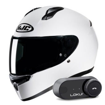 Integral HJC C10 White + Kit Bluetooth Lokui K30
