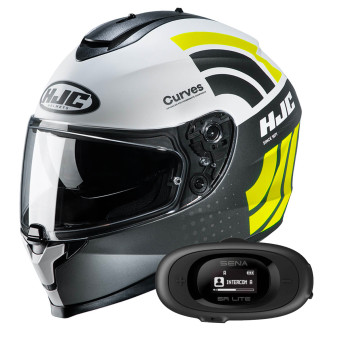 Integral HJC C70 Curves MC4HSF + Kit bluetooth 5R Lite