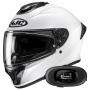 Casque Integral HJC C71 Pearl White + Kit bluetooth 5R Lite Solo