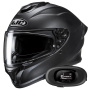 Casque Integral HJC C71 Semi Flat Black + Kit bluetooth 5R Lite Solo