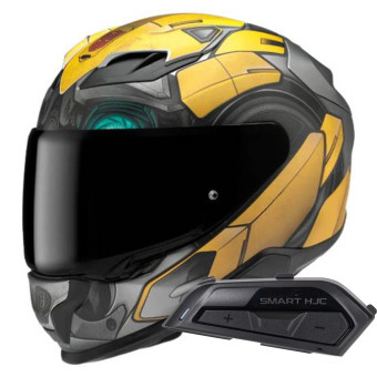 Casque Integral HJC F71 Bumblebee Hasbro MC3SF + Kit Bluetooth Smart 21B Flat Black Casque Integral HJC F71 Bumblebee Hasbro MC3SF + Kit Bluetooth Smart 21B Flat Black