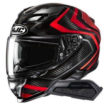 Integral HJC F71 Carbon Nevio MC1 + Kit Bluetooth Smart 21B Flat Black