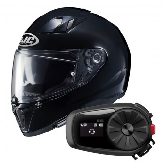 Integral HJC i70 Metal Black + Kit Bluetooth Sena 5S Solo