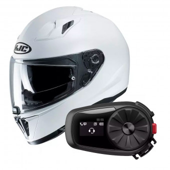 Integral HJC i70 Pearl White + Kit Bluetooth Sena 5S Solo