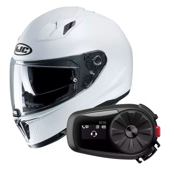 Integral HJC i70 Pearl White + Kit Bluetooth Sena 5S Solo