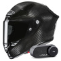 Casque Integral HJC RPHA 1 V2 Carbon Black + Kit Bluetooth Lokui K30